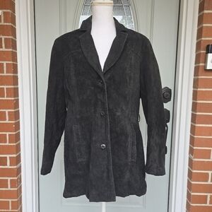 Wilsons Leather Vintage Black Suede Coat